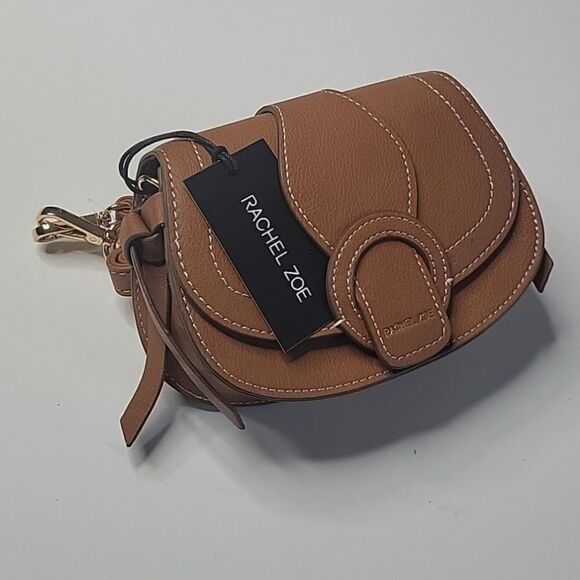 $80 NEW RACHEL ZOE CROSSBODY BELT BAG COGNAC VEGAN LEATHER TRAVEL PURSE NWT - Picture 4 of 6